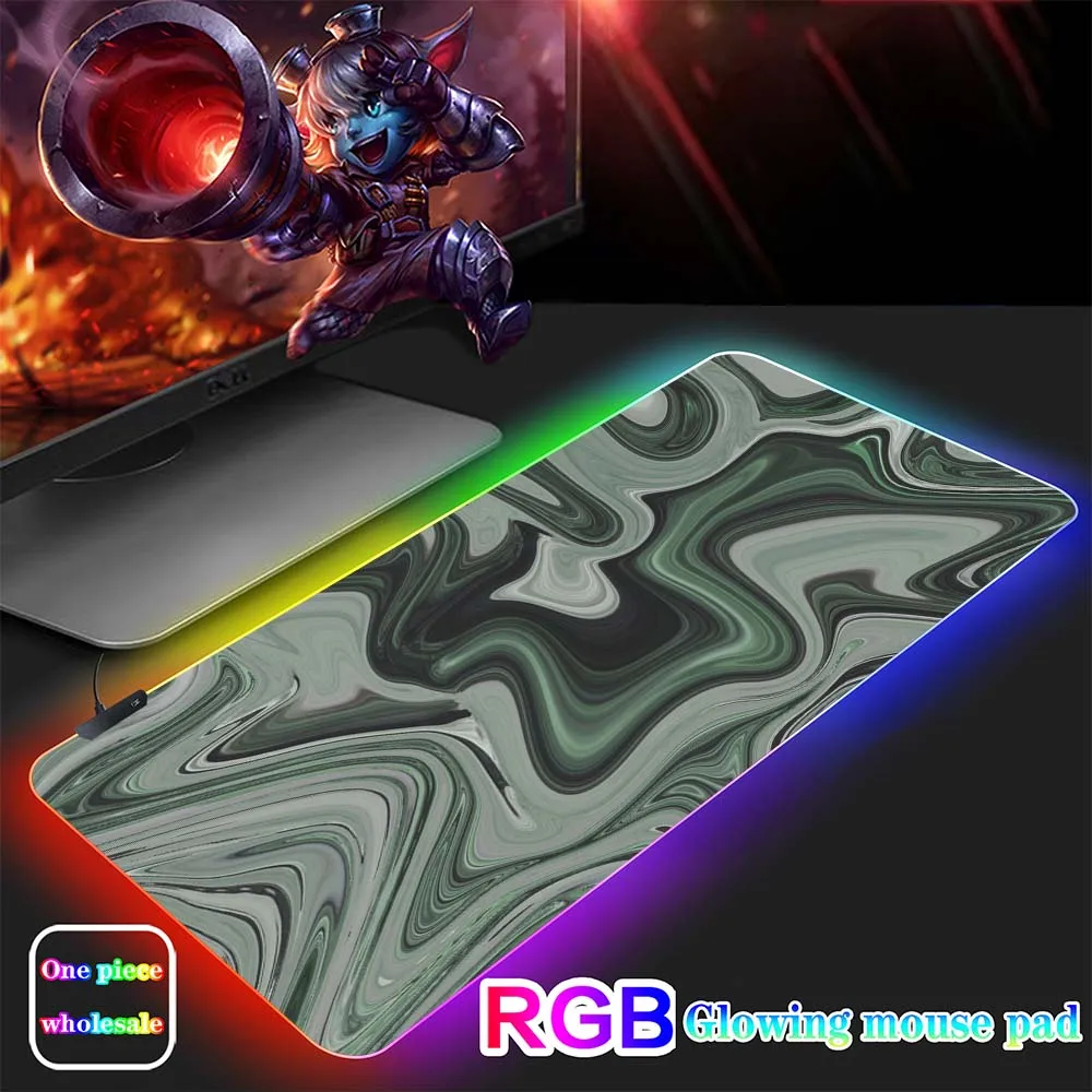 

RGB художественный игровой коврик для мыши с пульсацией воды, подходит для/CS GO/League of Legends/Valentine Impact/World of Warcraft, Настольный коврик для ПК