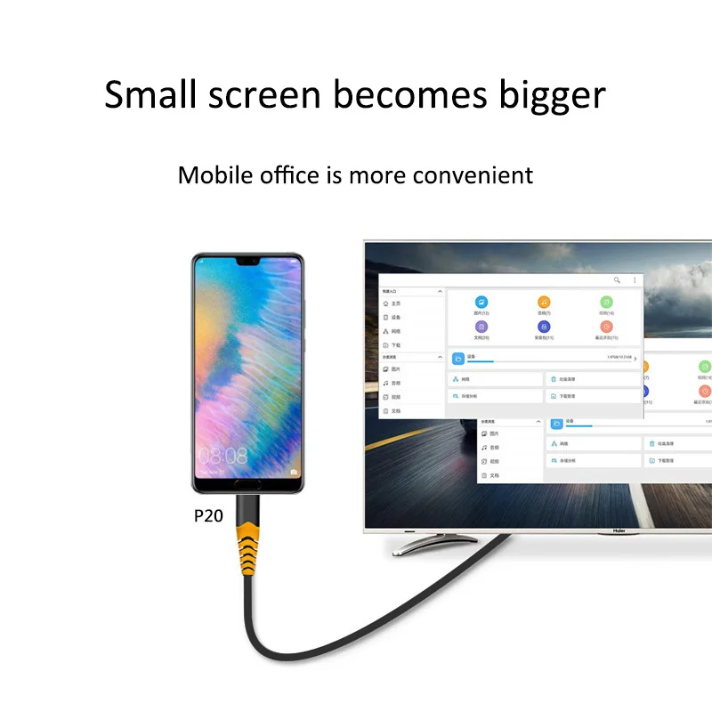 Кабель-адаптер USB C на HDMI совместимый с 4K60Hz Thunderbolt 3 1 Для Huawei Mate 20 MacBook pro 2018 Galaxy S9
