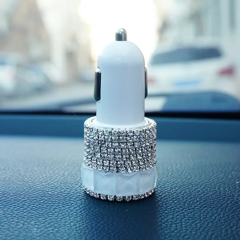 Автомобильное зарядное устройство Nile блестящий кристалл двойной USB быстрая