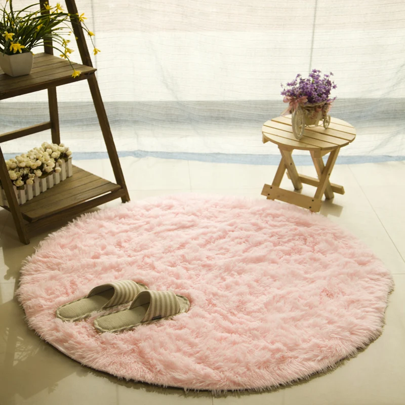 

Fluffy Round Carpets for Living Room Decor Faux Fur Carpet Kids Room Long Plush Rugs for Bedroom Shaggy Area Rug Modern Mat