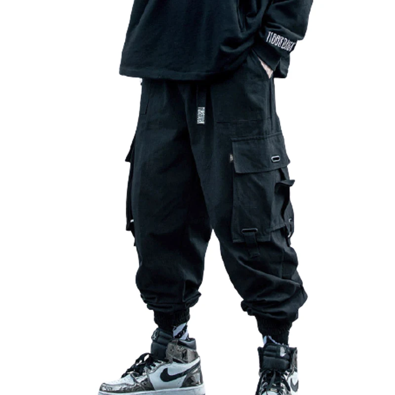 

Модные функциональные Стиль комбинезоны мужские свободные хип-хоп модные облегающие штаны-шаровары; Повседневные штаны для Хай-стрит прог...