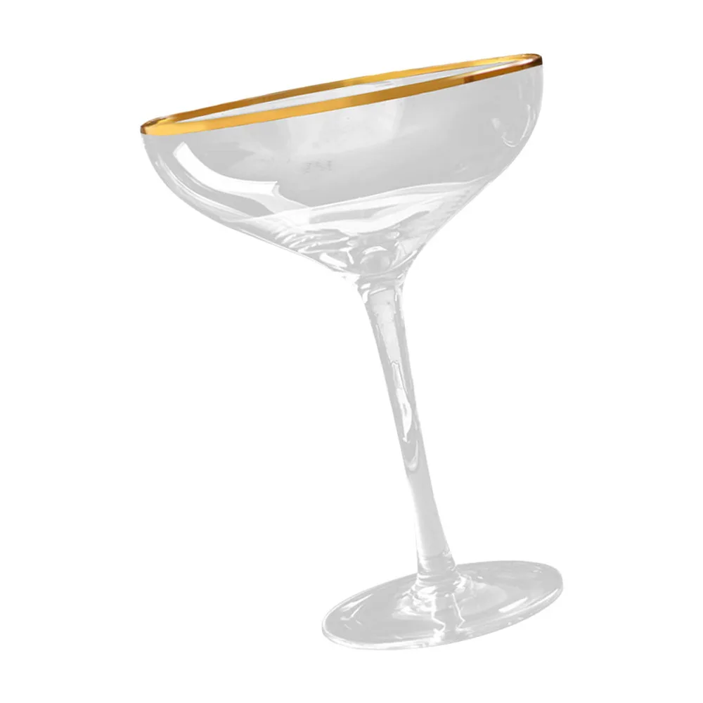 

1Pc Nordic Style Glass Cups Standing Cup Wine Glass Cocktail Cup (Golden)