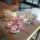 Детские светящиеся кроссовки, обувь с подсветкой, тапочки для мальчиков и девочек