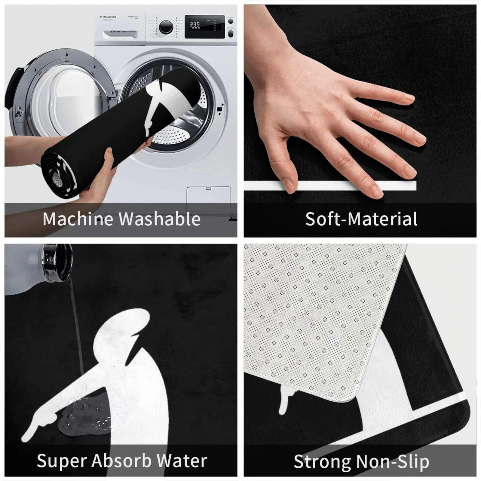 Ковер-коврик мягкий ковер-подушка с изображением линейки мультяшная линия