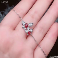 kjjeaxcmy fine jewelry natural ruby 925 sterling silver popular girl new hand bracelet support test hot selling