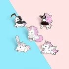 XM-Забавный модный значок для хорошего друга, милый Единорог бегущий, играющий, брошь из сплава с мультяшными животными ювелирные изделия