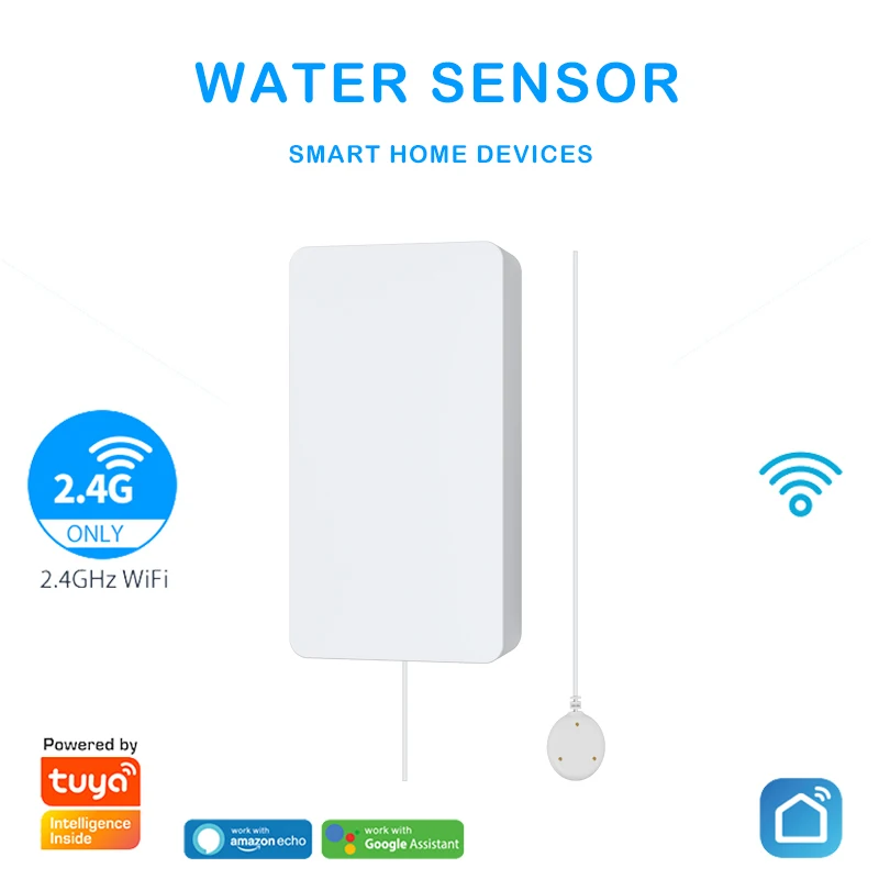 Tuya Smart Wifi Сигнализация утечки воды Сенсор Flood детектор с Дистанционный датчик