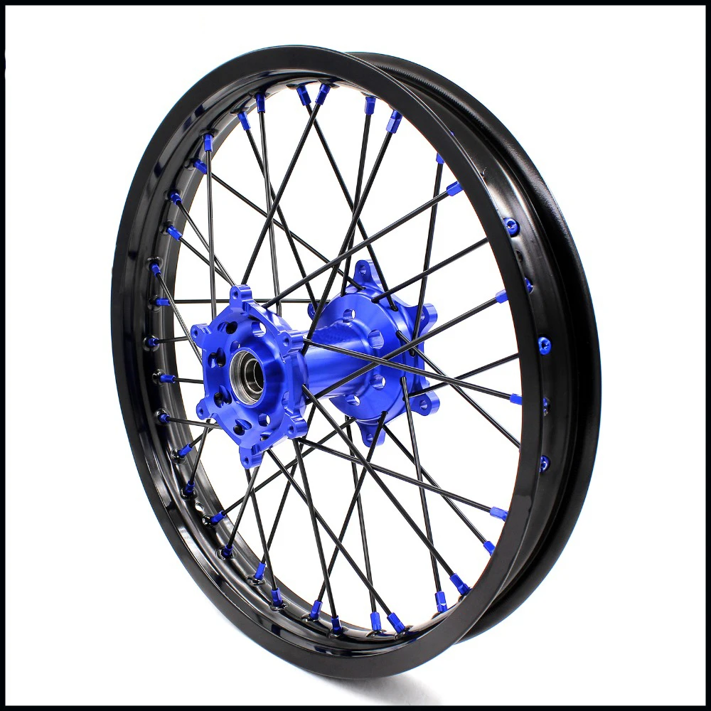 21/18 Мотоцикл обода эндуро спикер колеса Набор для YAMAHA YZ125 YZ250 1999 2021 YZ250F YZ450F синий