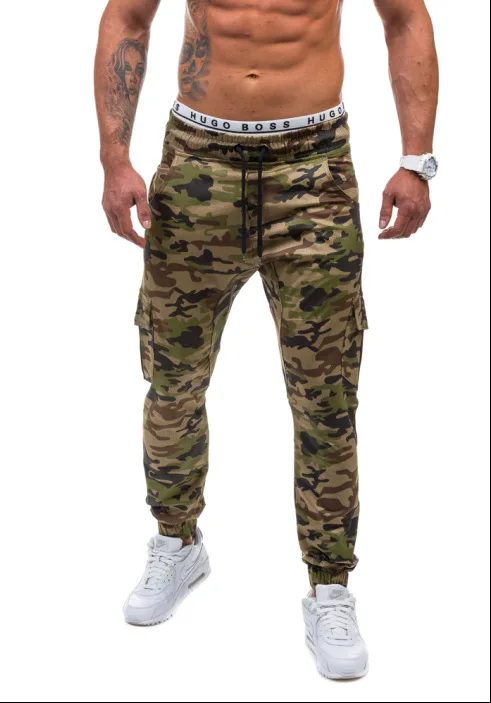 Мужские брюки новый стиль индивидуальный цвет камуфляж тонкий тело отдых Спорт