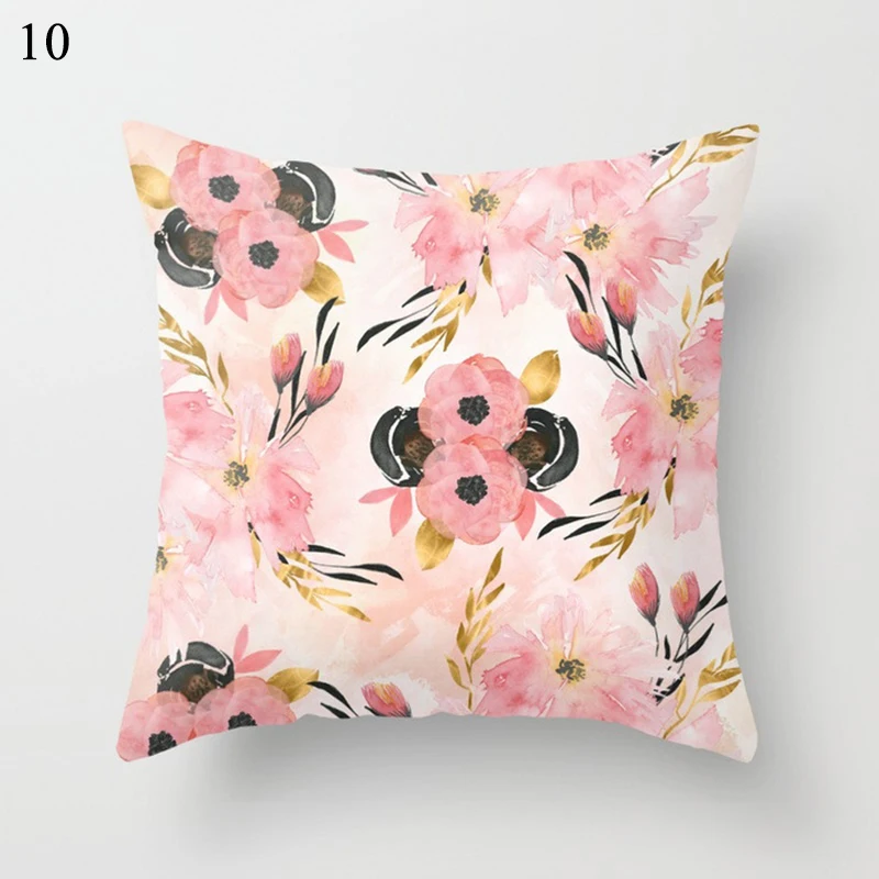 

45*45cm Flower Pattern Art Cushion Cover Decorative Pillowcase Ployster Throw Pillows Cover Home Decor Sofa Pillow Cases