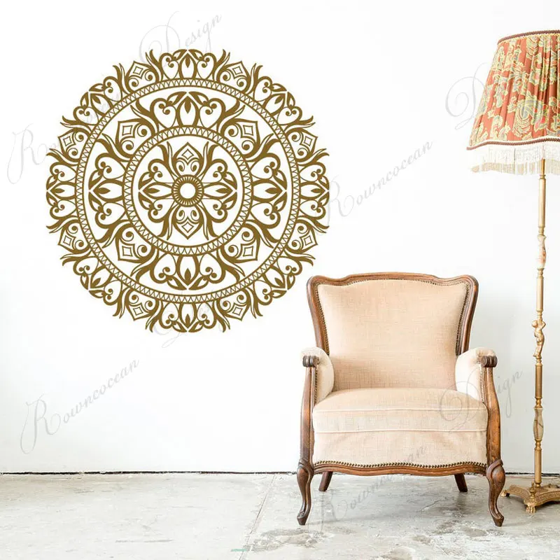 

Indian Mandala Wall Decal Yoga Studio Meditation Art Home Decor Room Wall Stickers Boho Bohemian Bedroom Wallpaper Murals 3A49