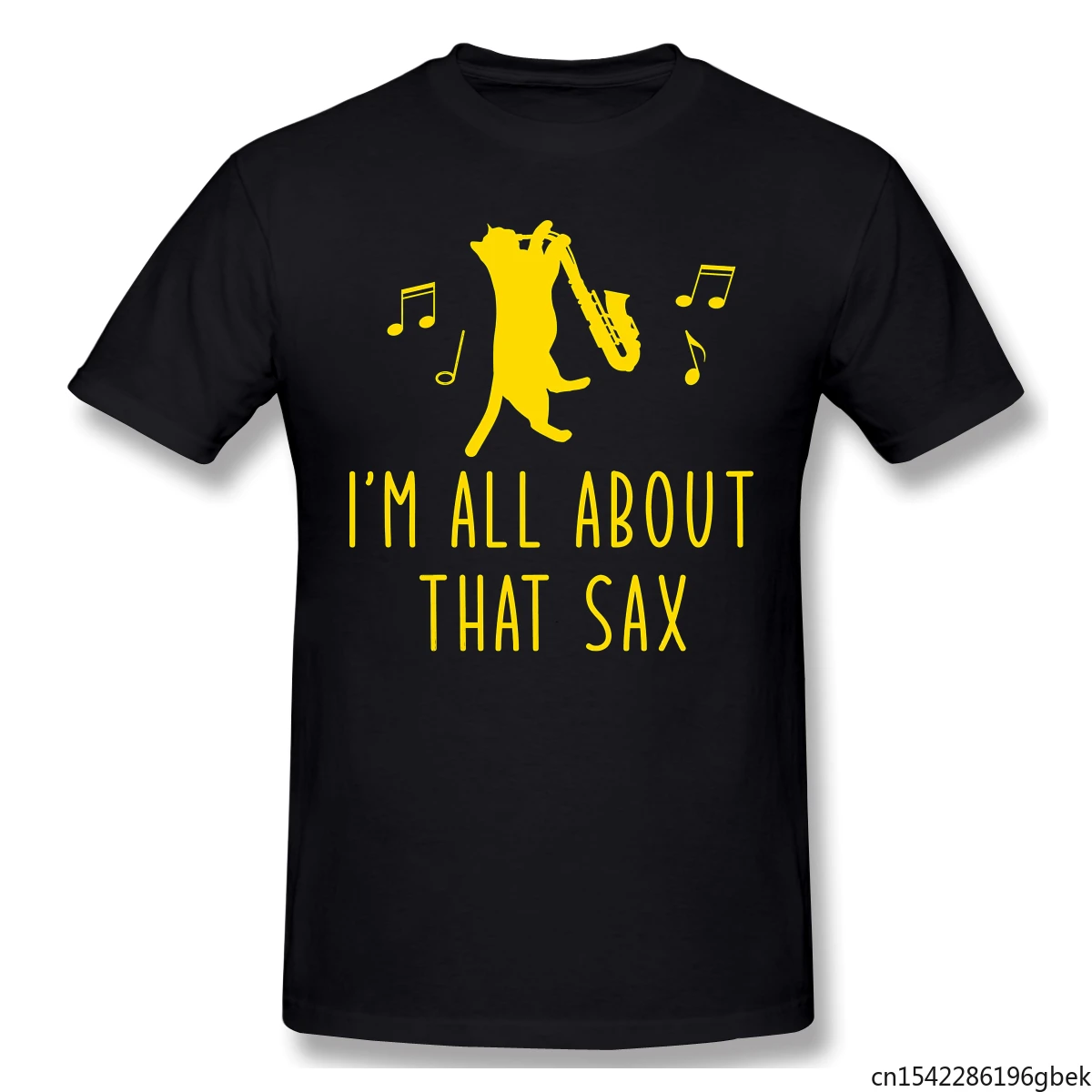 

Im All about That Sax Saxophone Cat Music Lover Men's T-Shirt