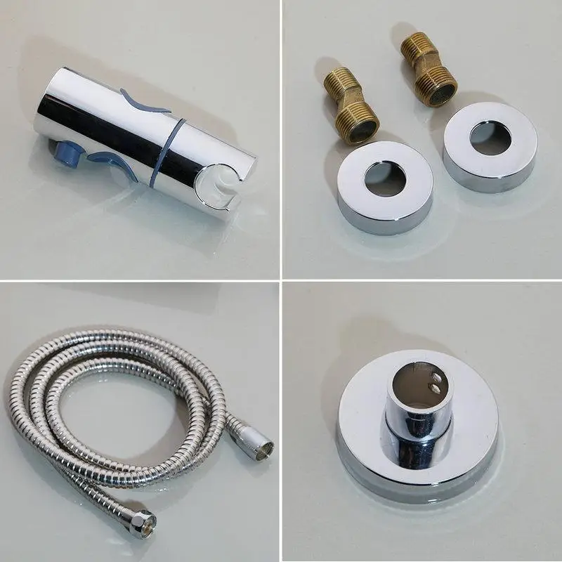 

Rainfall Shower Faucet Set Single Lever Bathtub Shower Mixer Faucet with Storage Shelf Shower Hot Cold Water Tap