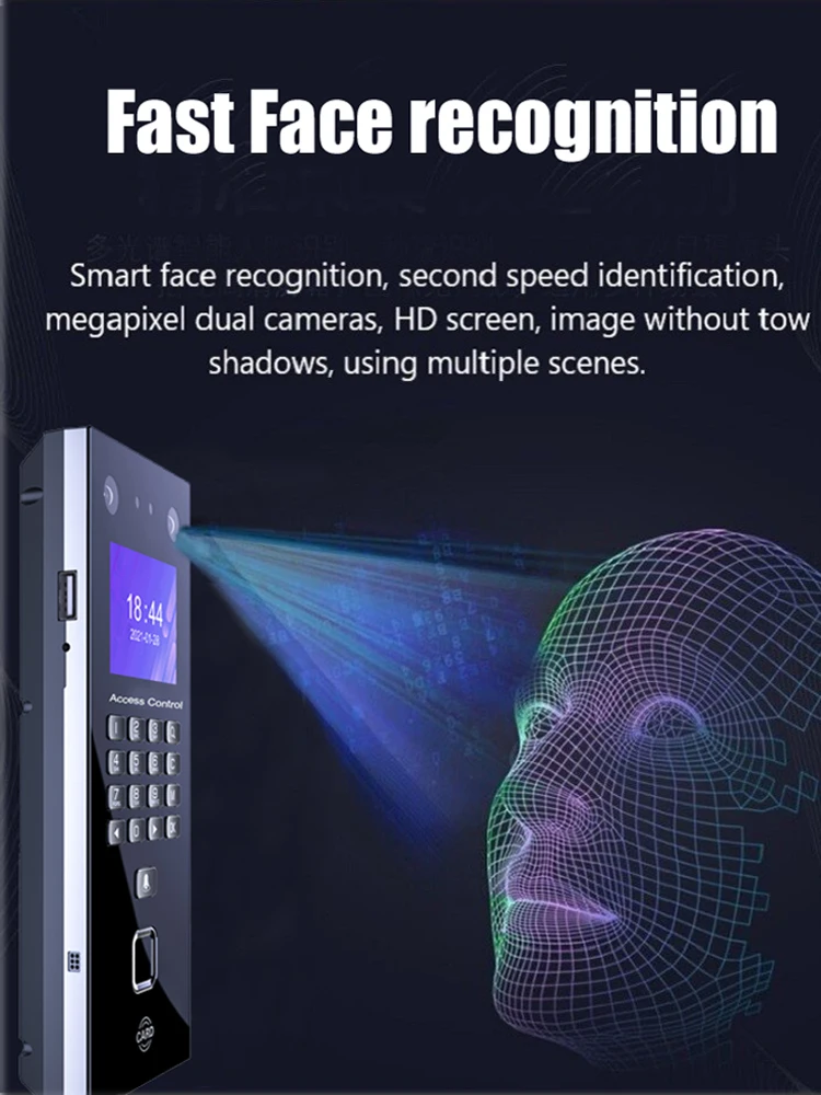 2.4 inch Facial Access Control Time Attendance Machine Biometric IR Face Recognition 125KHz RFID Keypad Palmprint Fingerprint |