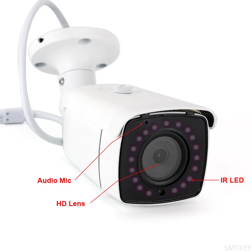 SMTKEY H.265 + 8.0MP 4K OS08A10 DC 12 В/48 в POE 8MP IPC аудио сетевая ip-камера Onivf Водонепроницаемая