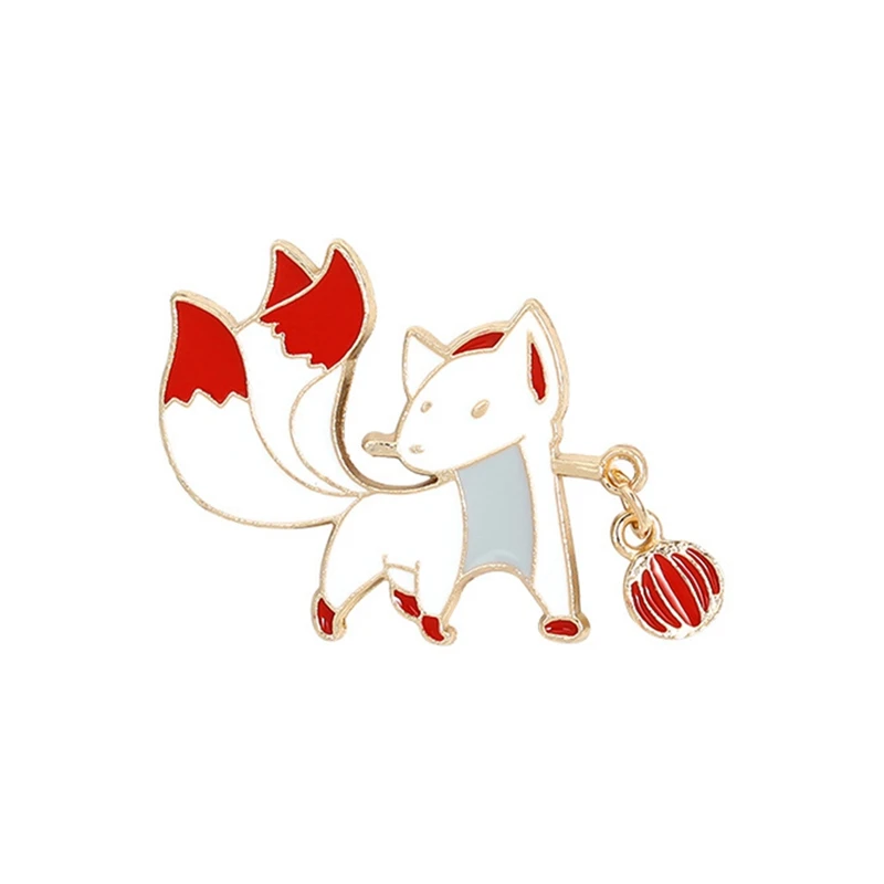 Креативная брошь в виде мультяшного животного Милая Красная Лиса новогодний