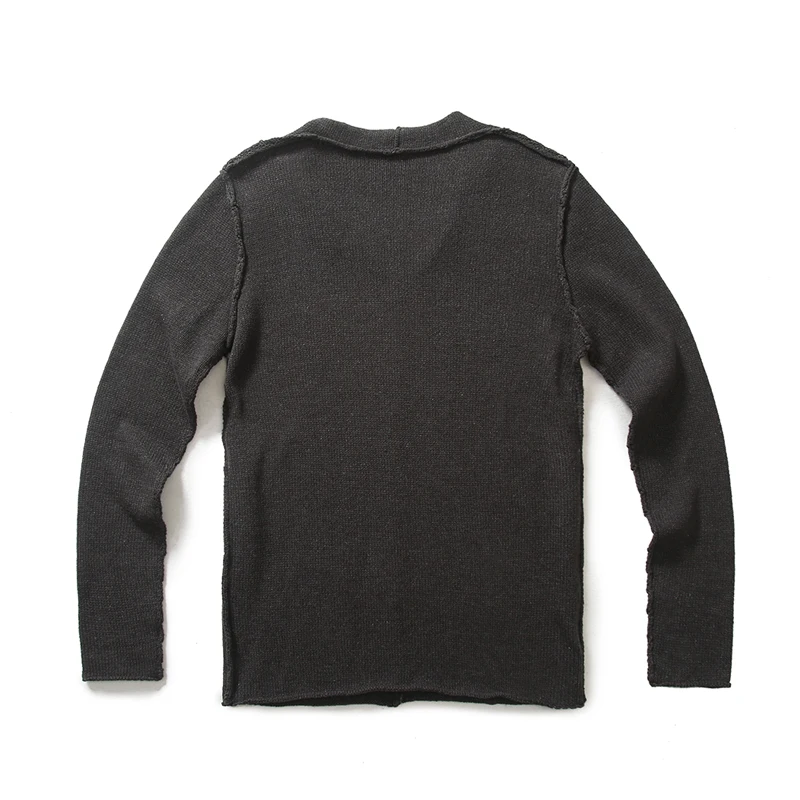 

Spring New Men V-Neck Sweaters High Street Long Sleeve Pullovers Knitting Tops Solid Color Casual Black Sweaters Male M-XL