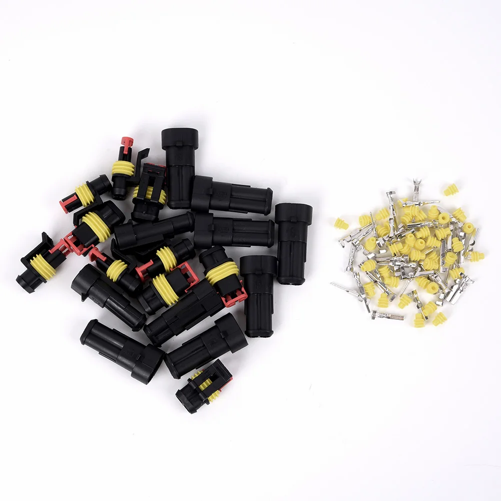 

10 Kits Way Car Auto Trucks Sealed Electrical Wire Connector Plug 2 Pins