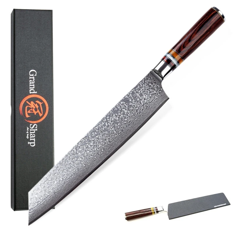 Grandsharp нож шеф повара 9 5 дюймов японский дамасский кухонные ножи vg10 стальной