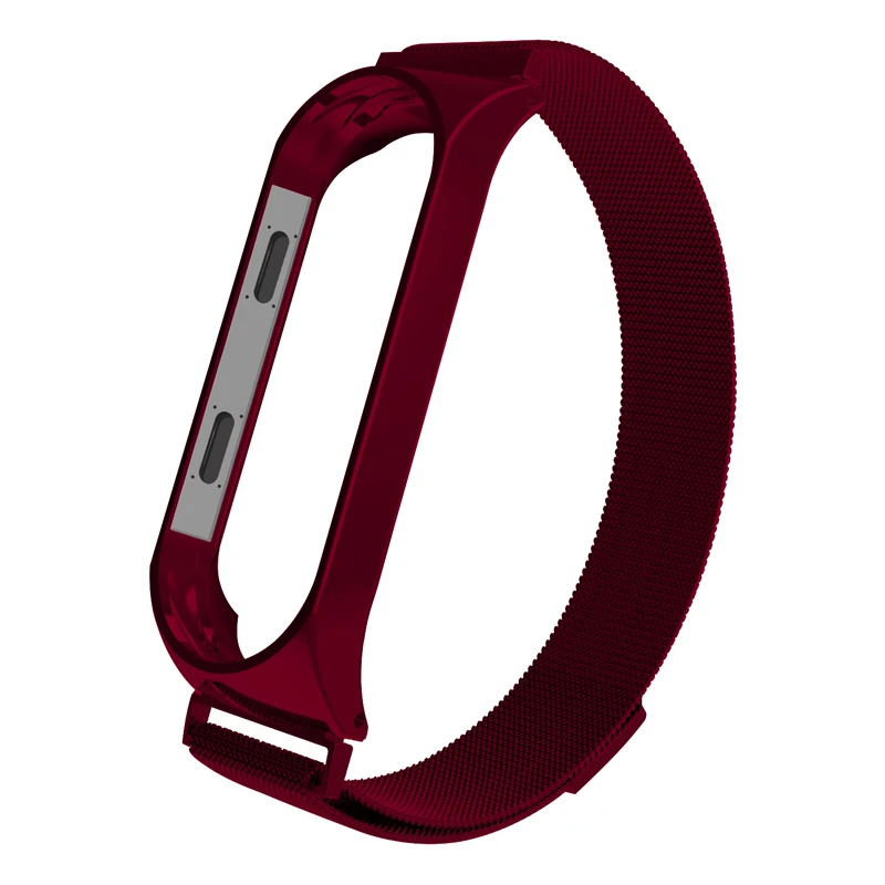 Wine Red JKER ремешок для Xiaomi mi Band 3 mi Band 4 ремешок для Xiaomi mi band 3 браслет для Xiaomi mi группа 4 магнит металл из нержавеющей стали - Цвет: Wine Red
