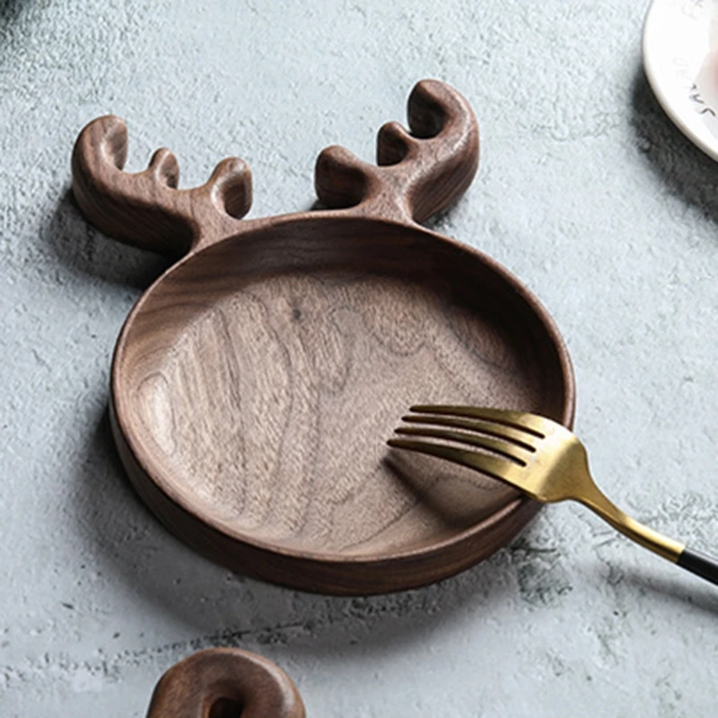 Сервировочные подносы из ореховой древесины поднос для хранения чая хлеба