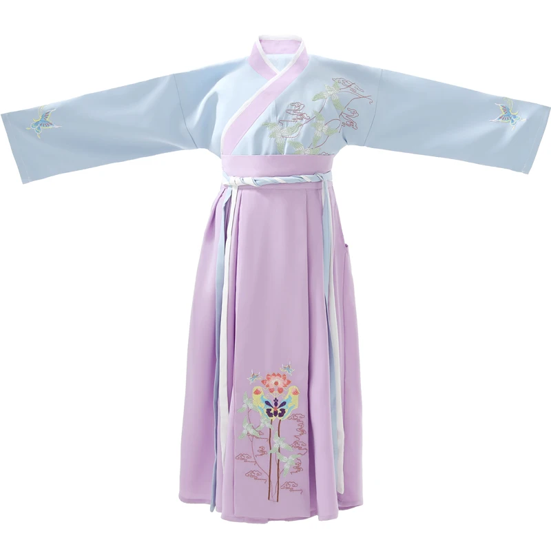 Костюм Тан ханьфу Новогодняя одежда для девочек китайский традиционный костюм