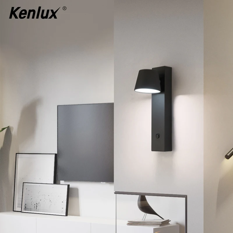 Adjusable LED настенный светильник с переключателем для спальни внутреннего освещения