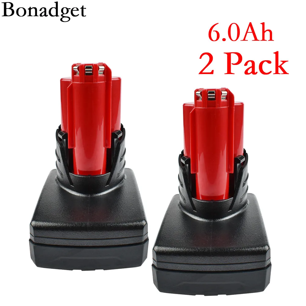 Аккумуляторная батарея Bonadget Tools для Milwaukee M12 12 В 6000 мАч|Перезаряжаемые батареи| |