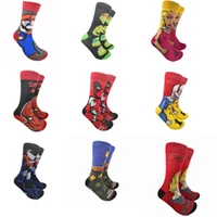 anime fashion adult funny socks personality superhero deadpool wade winston wilson tube socks high quality cotton sports prop