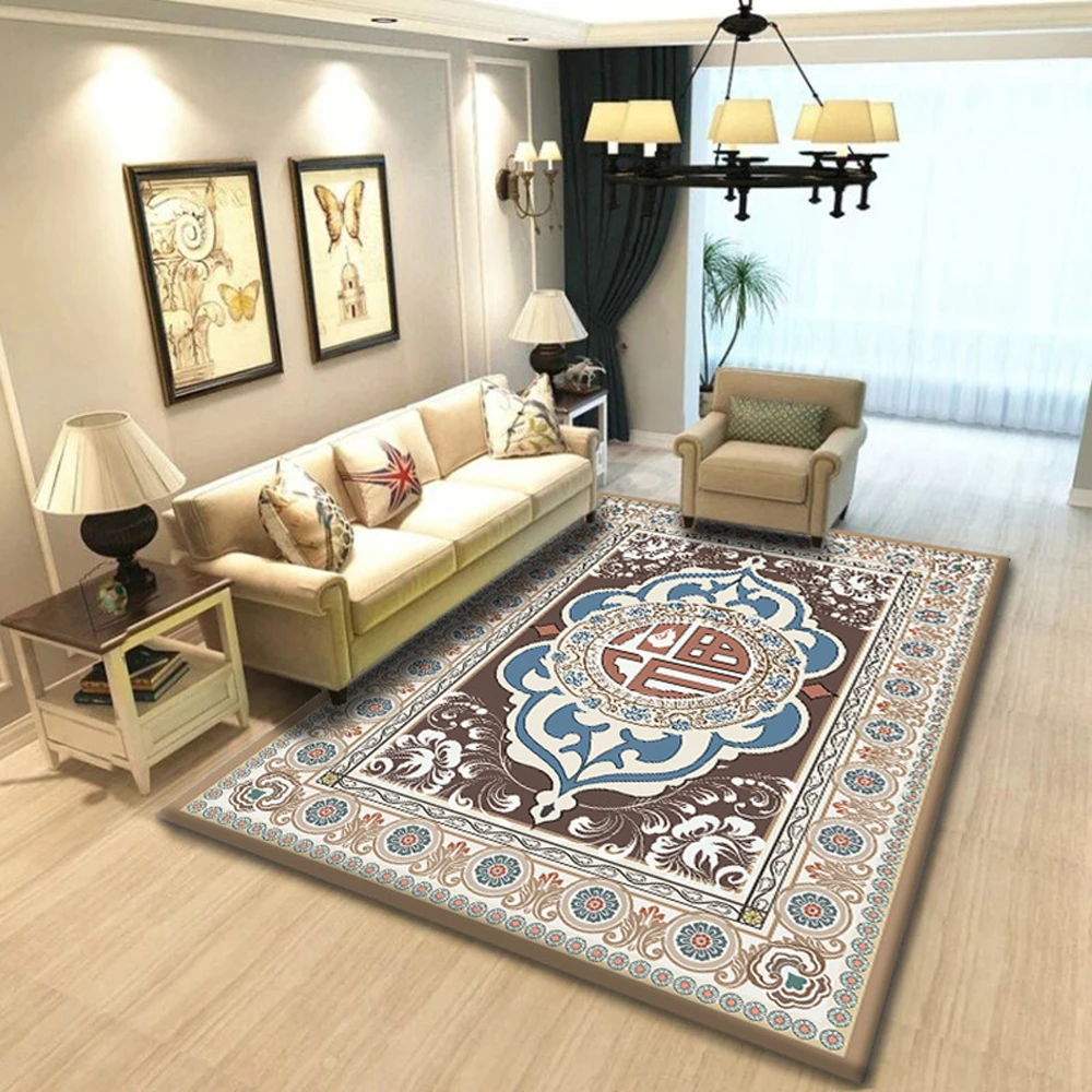 

Chinese-style Abstract Geometry Floor Carpets Rug Modern For Living Room Non-slip Antifouling Carpet For Bedroom Parlor