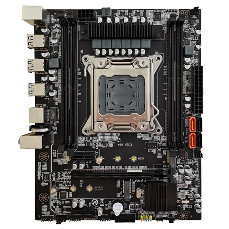 X99 Motherboard LGA2011-3 V3 V4 with Dual M.2 NVME Slot Support Four Channels DDR4 ECC 8 TF SATA3.0 USB3.0