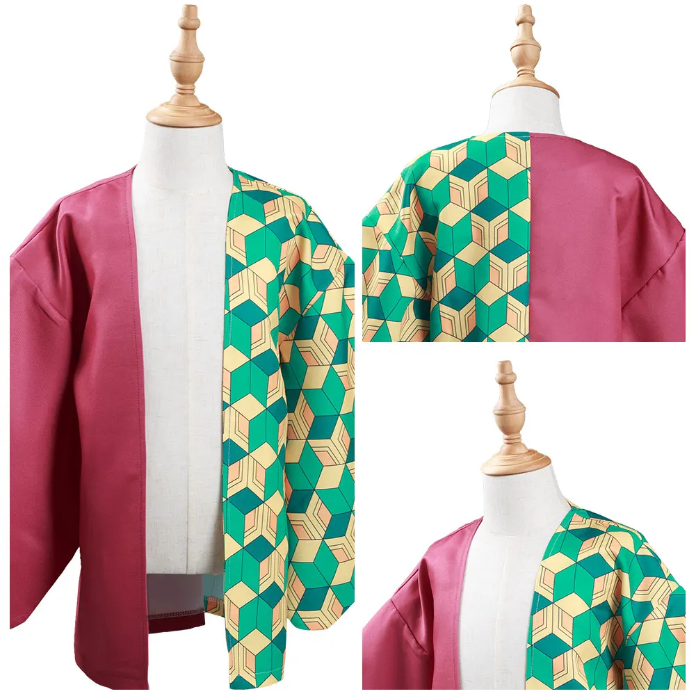 Demon Slayer: Kimetsu no Yaiba Tomioka Giyuu Cosplay Costume Kids Children Kimono Coat | Тематическая одежда и униформа