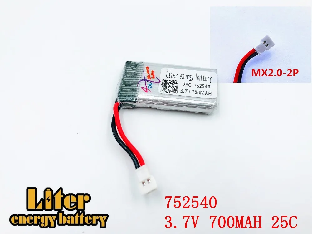 Литий полимерный аккумулятор 3 7 в 700 мАч для Syma X5C X5SW M68 Cheerson CX 30 H5C Quadro copter литий 752540