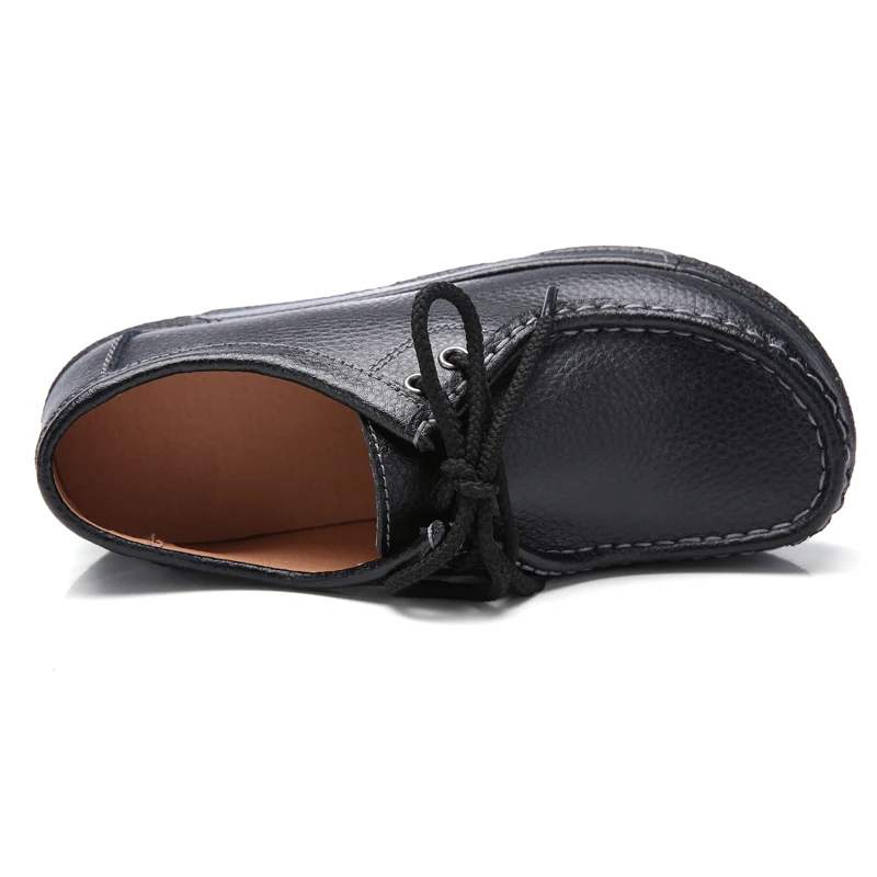 NoEnNameNu Женская Вулканизированная обувь двухслойная кожаная Толстая нескользящая