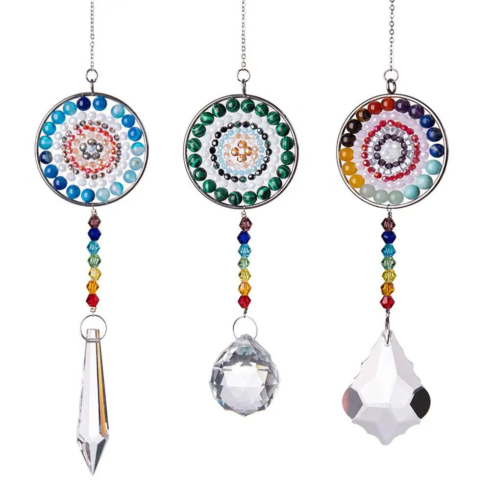 

Мандала Древо жизни люстра Suncatcher для окон Висячие фэншуй Радужная чакра бусины оптом
