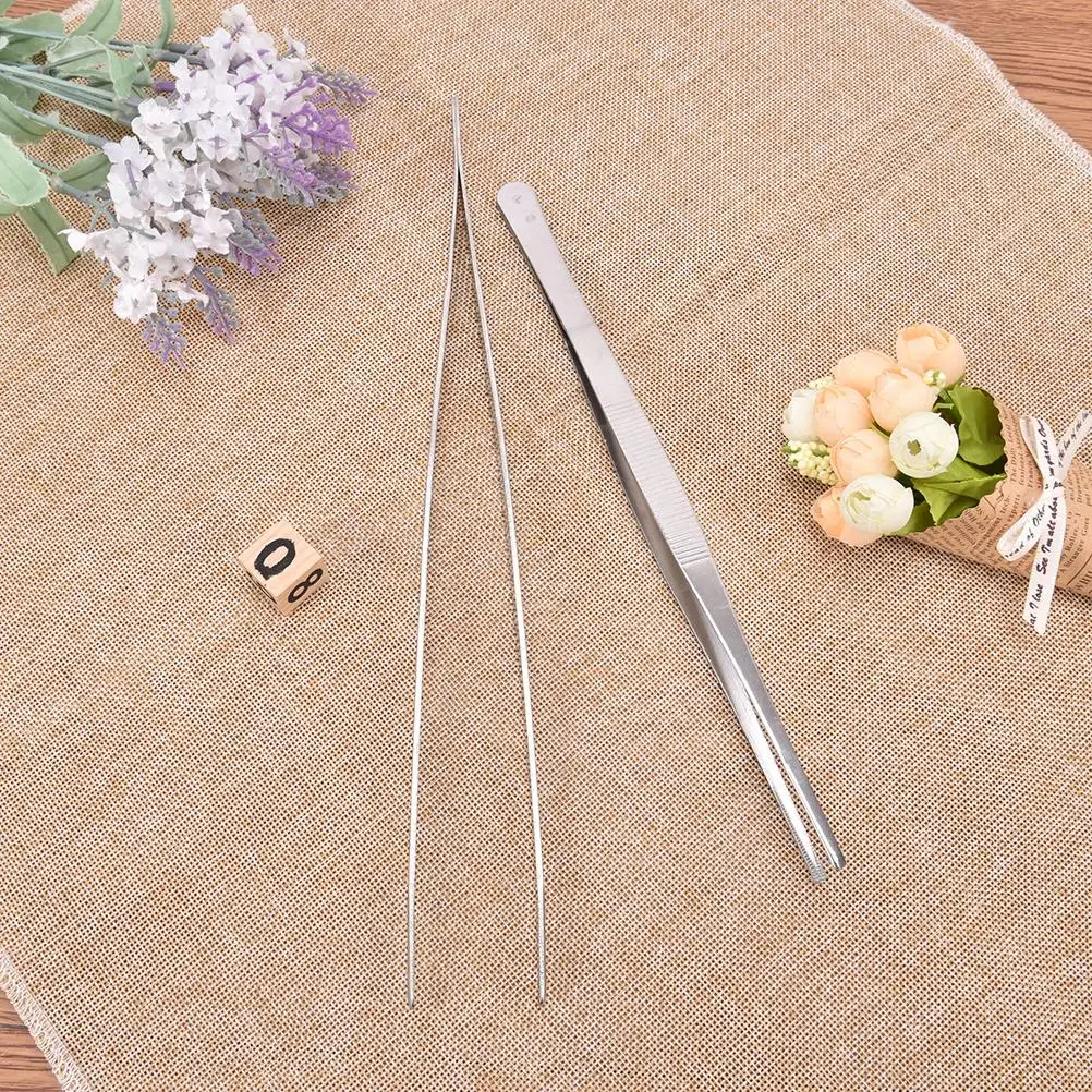 

25/30cm Stainless Steel BBQ Tweezers Kitchen accessories BBQ Grill Food Tongs Clip Buffet BBQ Restaurant Tool