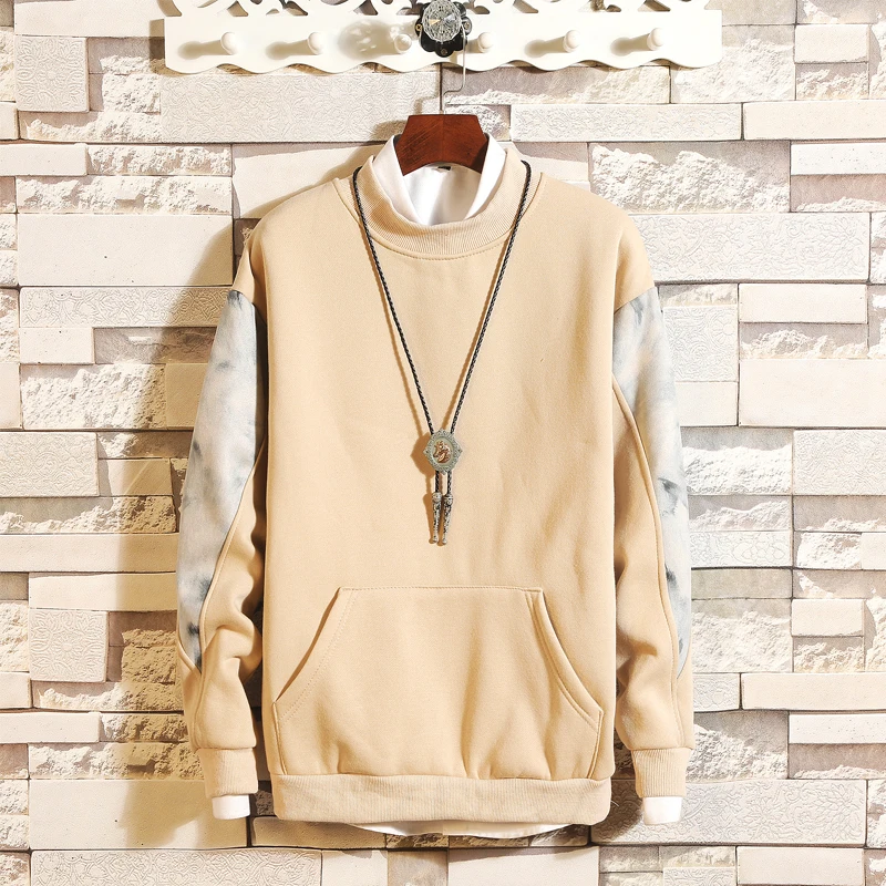 

Мужская толстовка с воротником «хоп», черная или белая однотонная Повседневная Толстовка в стиле панк, одежда для улицы, весна-осень 2021