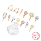 Подвеска из настоящего стерлингового серебра 925 пробы, яркая металлическая пряжка, шармы сделай сам, качественные аксессуары, соединитель, оптовая продажа