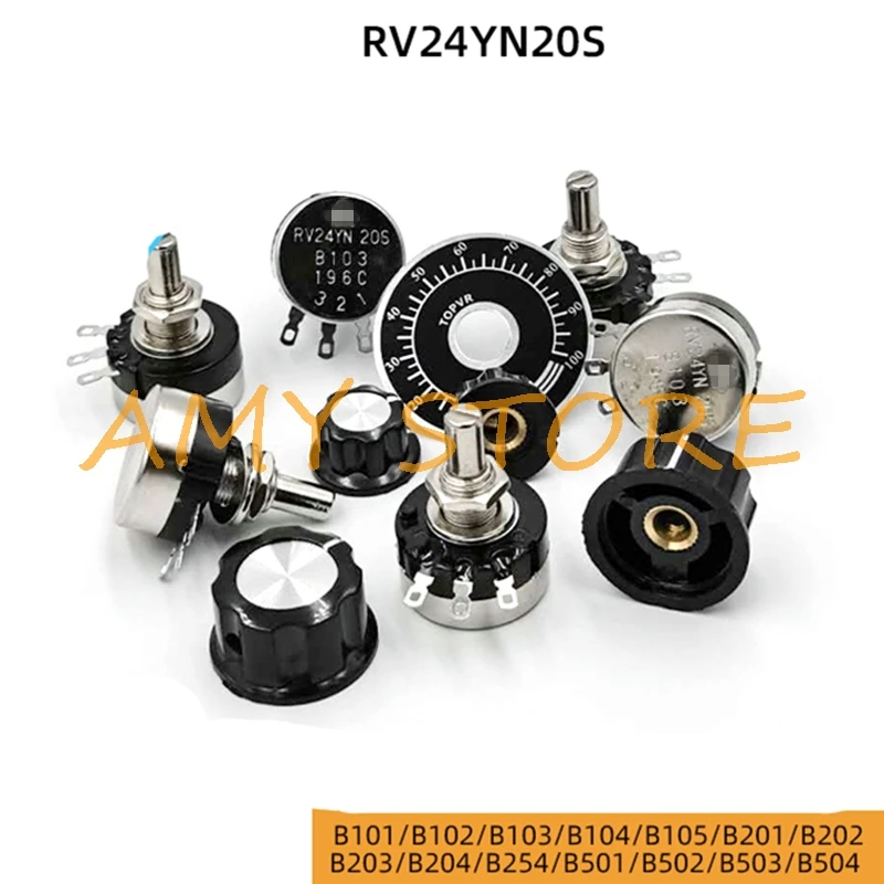 1 шт. RV24YN20S B101-B504 резистор с одним поворотом потенциометр пластиной из углеродной