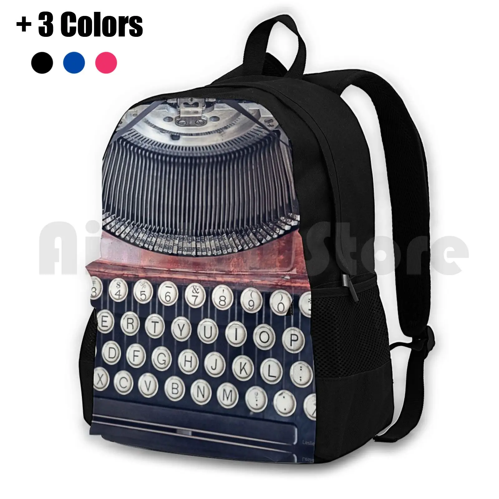 

Vintage Typewriter Outdoor Hiking Backpack Riding Climbing Sports Bag Typewriter Vintage Old Old Fashioned Vintage Keys Round