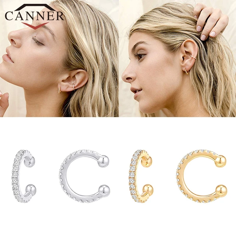 CANNER 2020 новые женские циркониевые серьги каффы модные без пирсинга маленькие из