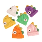 От 2 до 6 лет Вязаная Шапка-бини с динозавром для детей, теплая шапка для маленьких мальчиков и девочек, осенне-зимняя шапка для малышей