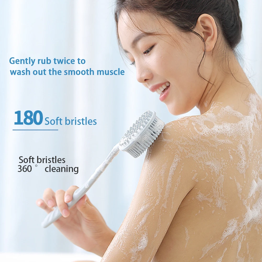 

Body Brush Easy Clean Children Skin Care With Soft Bristles Adults Shower Massage Long Handle Heat Resistant Double Sided