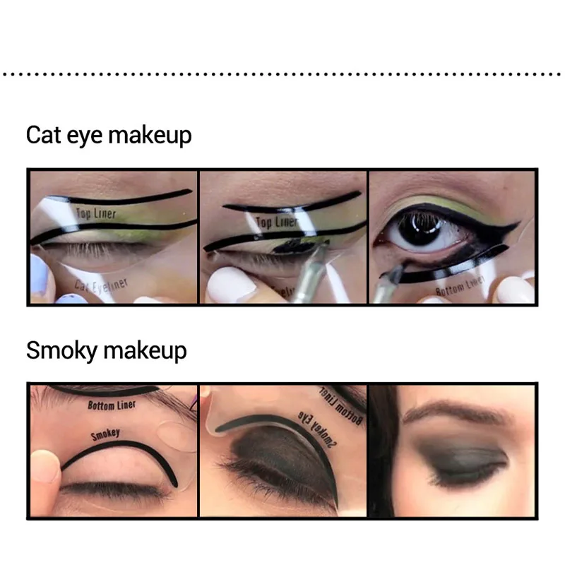 Набор трафаретов для подводки глаз 10 шт. модель бровей направляющий формирующий