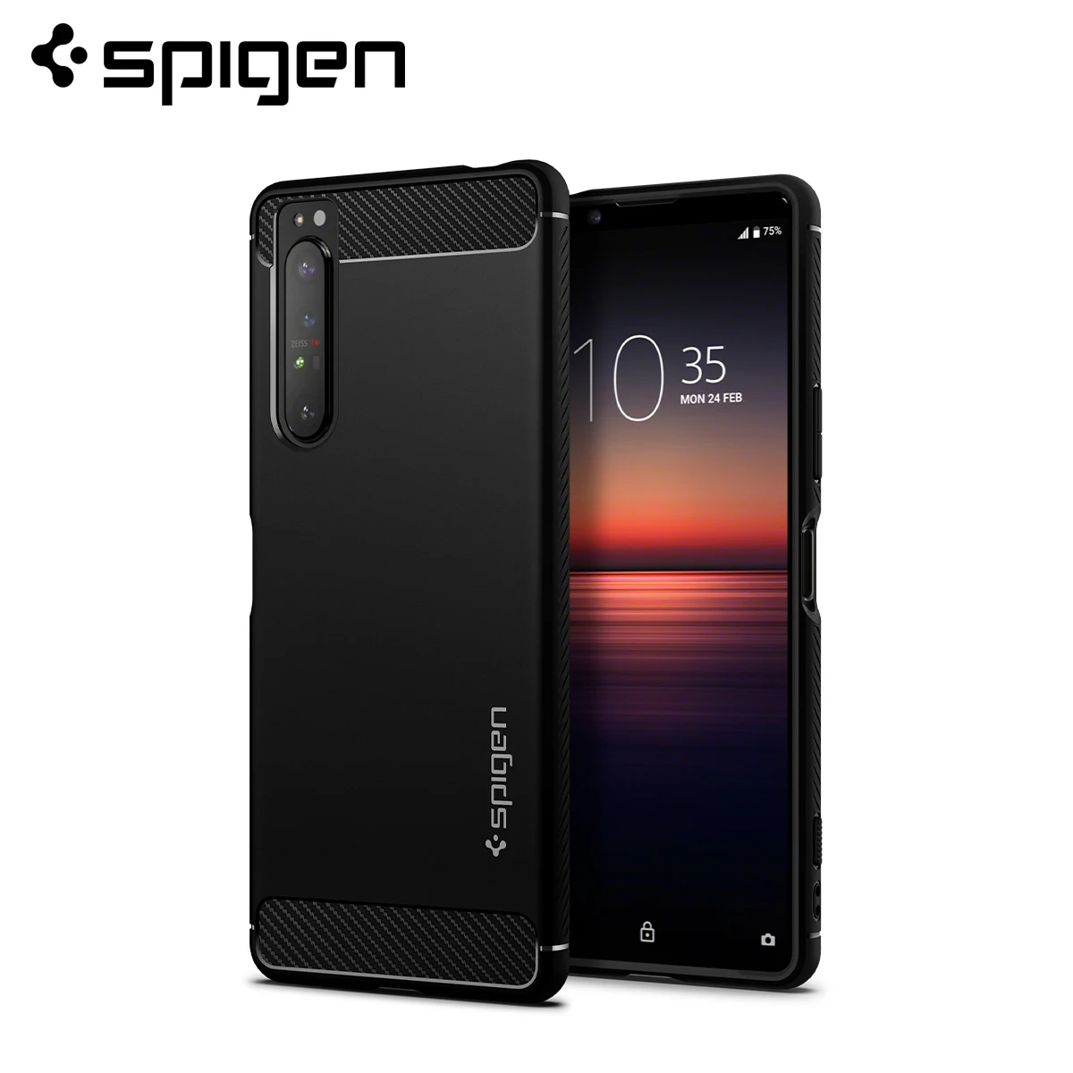 Spigen прочный защитный чехол для Sony Xperia 1 II матовые черные гибкие противоскользящие