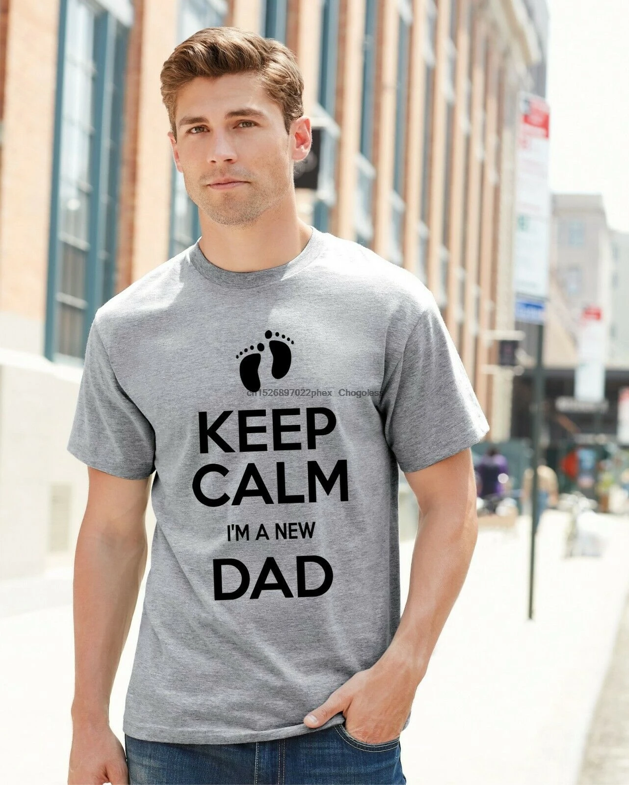 Забавная футболка с надписью Keep calm I'm a New Dad Father Baby |
