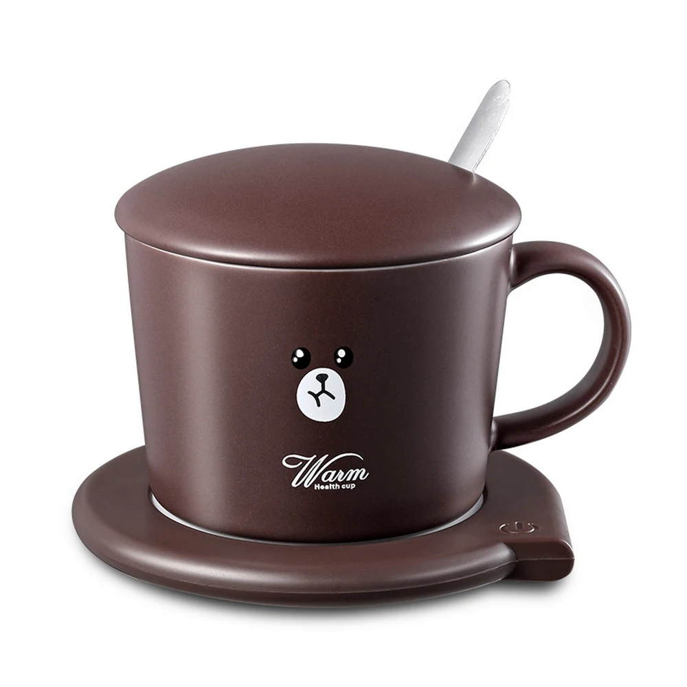 

USB Heating Coaster with Cup, 220V Coaster, CoffeeTea Hot Milk, 55 C Heating, Portable Warm Cup Constant Temperature Coaster