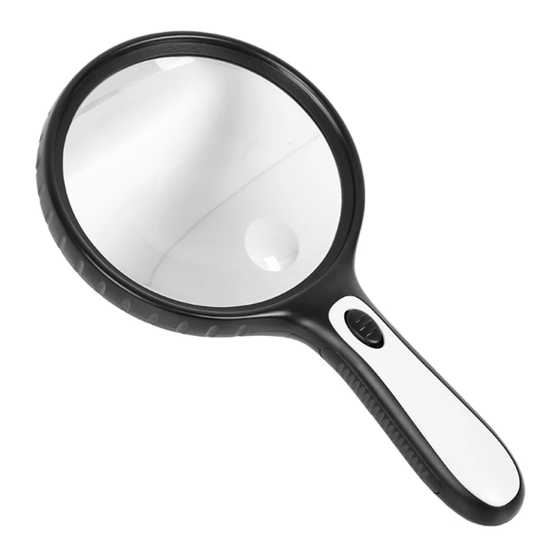 

Magnifying Glass with Light,3-6X Handheld Large Magnify Glass 4 LED Illuminated Lighted Magnifier