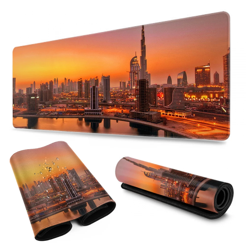 

City views New York Moscow Tokyo Dubai Mousepad Desk Table Game Office Work gamer Large Mouse pad Mats Non-slip Laptop Cushion
