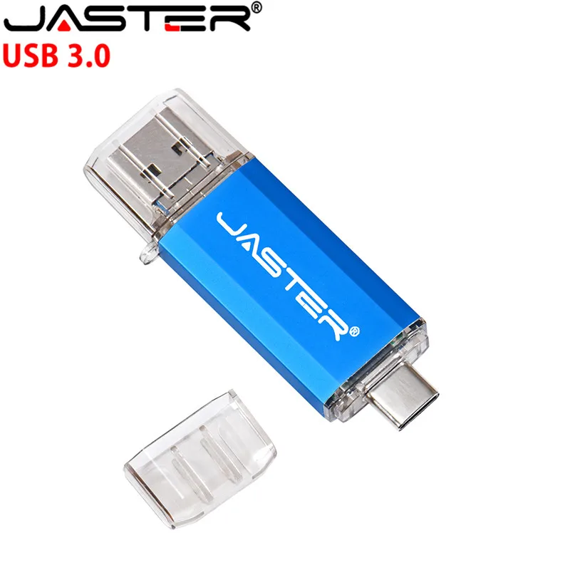 JASTER Новый 2 в 1 OTG (Android & PC Type_C) флеш накопитель USB 3 0 Металлический пользовательский